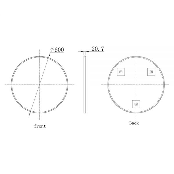JTP VOS Brushed Brass Round Bathroom Mirror 600mm #2