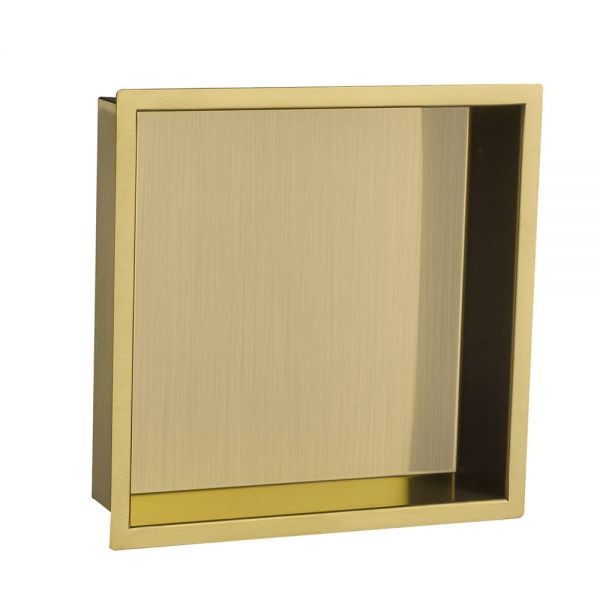 JTP Brushed Brass Shower Niche 300 x 300mm