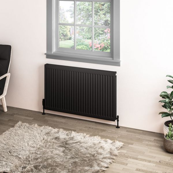 Eastbrook Type 11 600 x 1000 Matt Black Central Heating Radiator #2