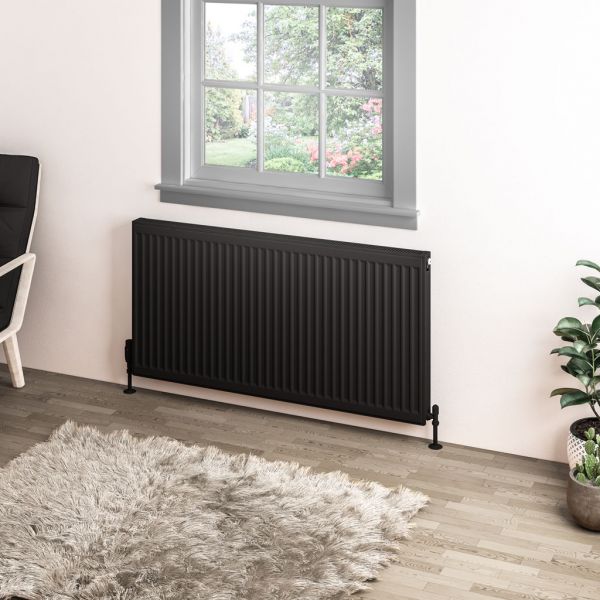 Eastbrook Type 11 600 x 1200 Matt Black Central Heating Radiator #2