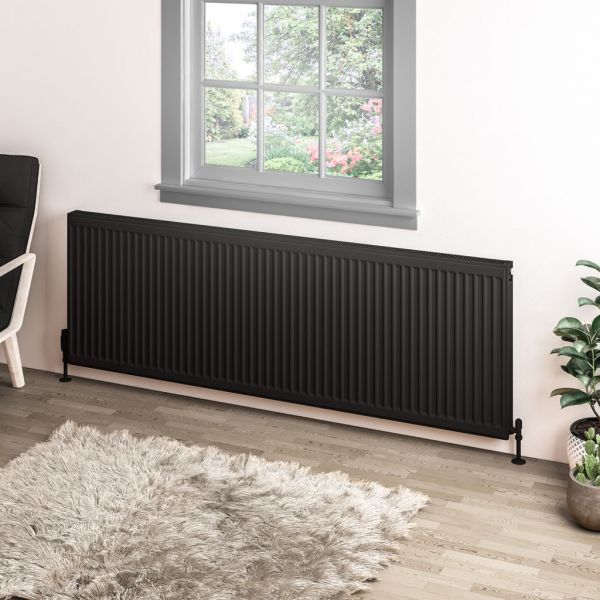 Eastbrook Type 11 600 x 1800 Matt Black Central Heating Radiator #2
