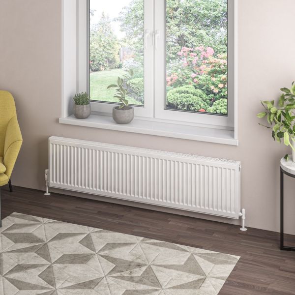 Eastbrook Type 21 400 x 1600 Gloss White Central Heating Radiator #2