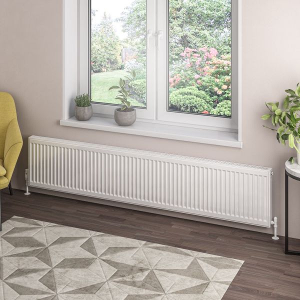 Eastbrook Type 21 400 x 2000 Gloss White Central Heating Radiator #2