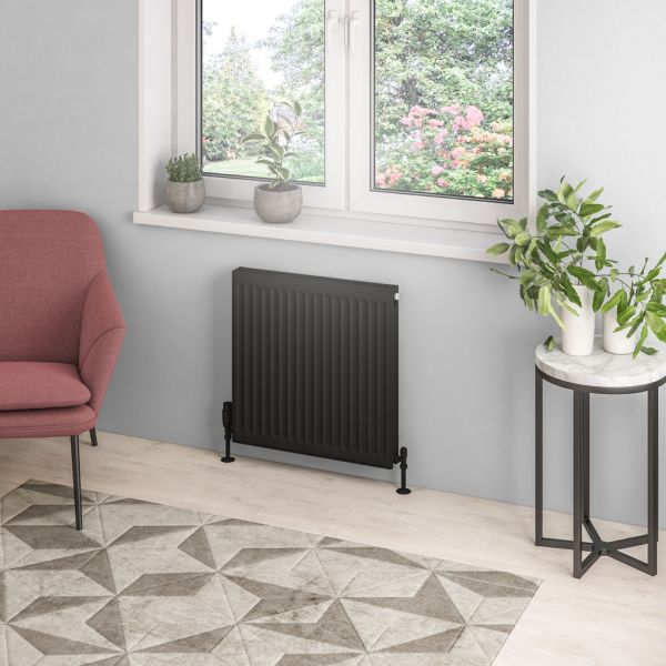 Eastbrook Type 21 600 x 600 Matt Black Central Heating Radiator #2