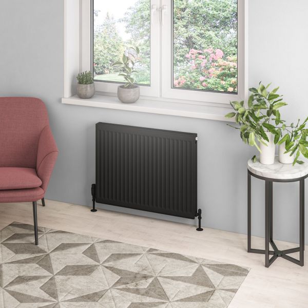 Eastbrook Type 21 600 x 800 Matt Black Central Heating Radiator #2