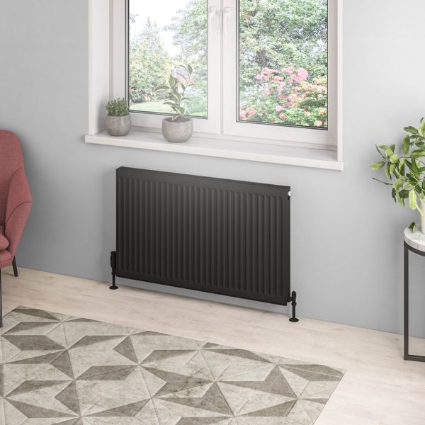 Eastbrook Type 21 600 x 1000 Matt Black Central Heating Radiator #2