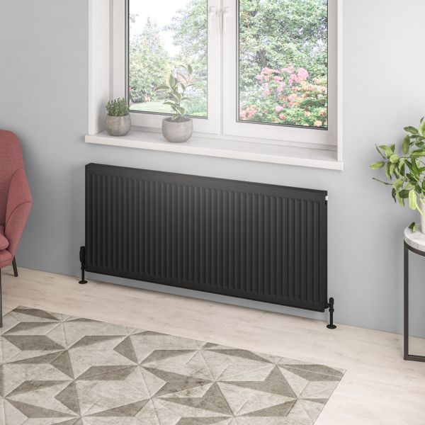 Eastbrook Type 21 600 x 1400 Matt Black Central Heating Radiator #2