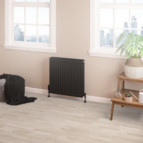 Eastbrook Type 22 600 x 600 Matt Black Central Heating Radiator #2
