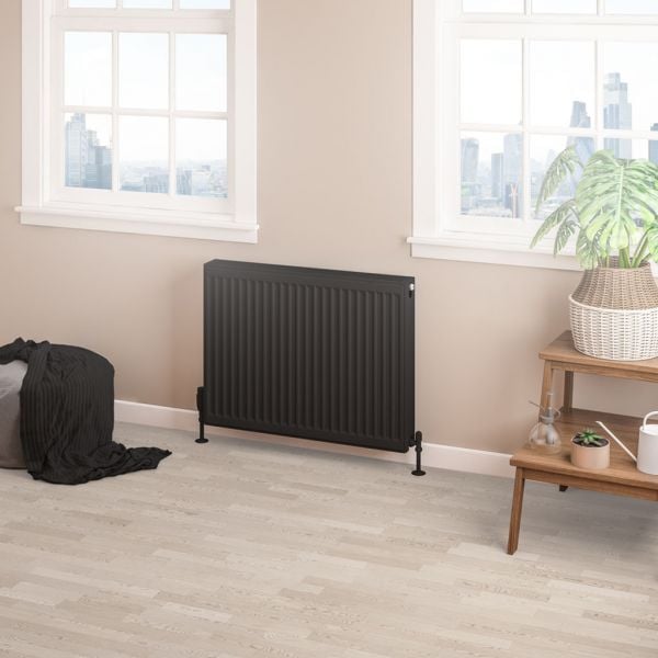 Eastbrook Type 22 600 x 800 Matt Black Central Heating Radiator #2