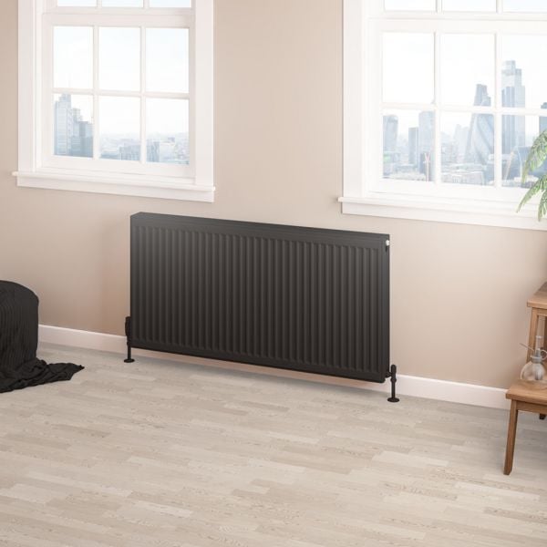 Eastbrook Type 22 600 x 1200 Matt Black Central Heating Radiator #2