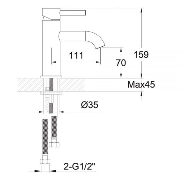 JTP VOS Brushed Black Basin Mixer Tap #2