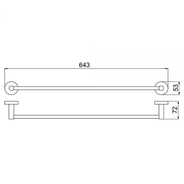 JTP VOS Brushed Black Towel Rail 600mm #2