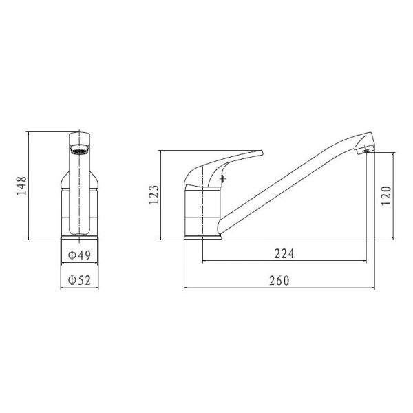 Clearwater Creta Breeam Single Lever Chrome Monobloc Kitchen Sink Mixer Tap #3