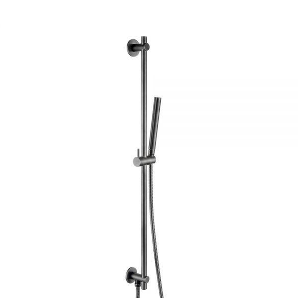 JTP VOS Brushed Black 900mm Slide Rail Shower Kit with Handset and Hose
