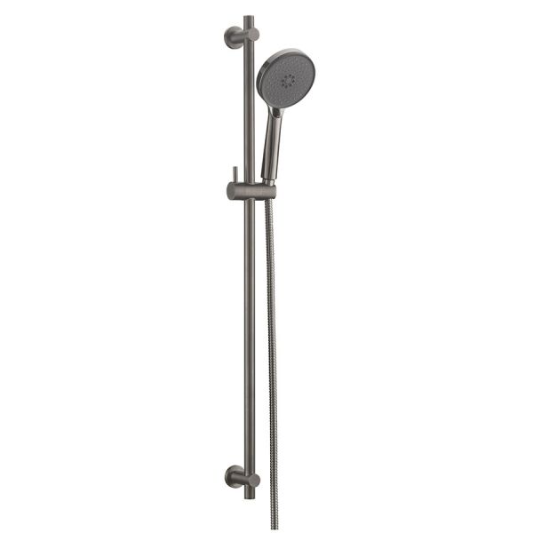 JTP VOS Brushed Black Slide Rail Shower Kit with Round Handset and Hose