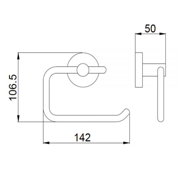 JTP VOS Brushed Black Wall Mounted Toilet Roll Holder #2