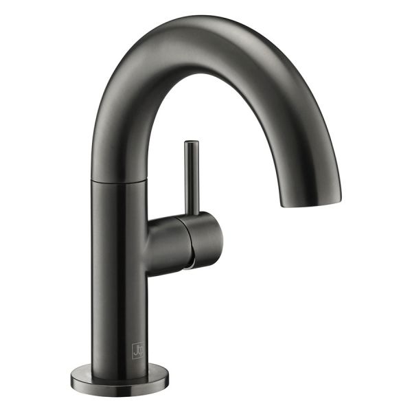 JTP VOS Brushed Black Swivel Spout Side Lever Basin Mixer Tap