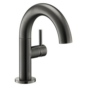 JTP VOS Brushed Black Swivel Spout Side Lever Basin Mixer Tap