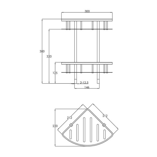 JTP VOS Brushed Black Corner Twin Basket #2