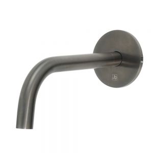 JTP VOS Brushed Black Wall Mounted Slim Spout 150mm