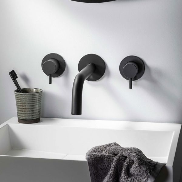 JTP VOS Brushed Black Wall Mounted Slim Spout 150mm #3