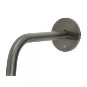 JTP VOS Brushed Black Wall Mounted Slim Spout 200mm