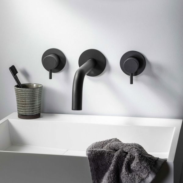 JTP VOS Brushed Black Wall Mounted Slim Spout 250mm #3