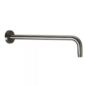 JTP VOS Brushed Black 400mm Round Wall Mounted Shower Arm
