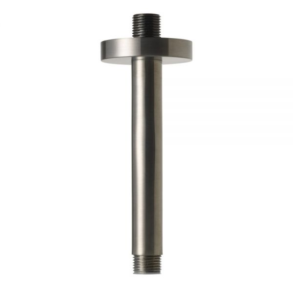 JTP VOS Brushed Black 150mm Round Ceiling Mounted Shower Arm