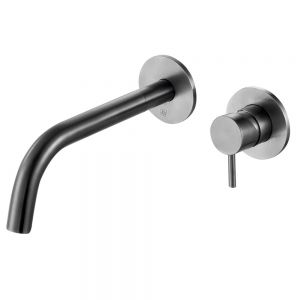 JTP VOS Brushed Black Wall Mounted Basin Mixer Tap 250mm