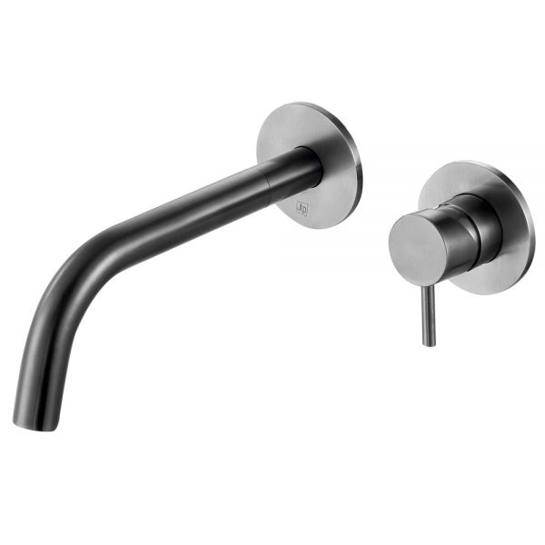 JTP VOS Brushed Black Wall Mounted Basin Mixer Tap 150mm