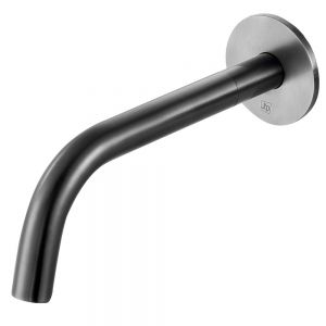 JTP VOS Brushed Black Wall Mounted Spout 250mm