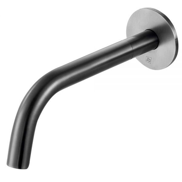 JTP VOS Brushed Black Wall Mounted Spout 200mm