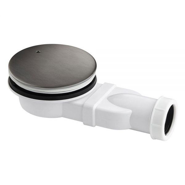 JTP VOS Brushed Black Slim Shower Waste