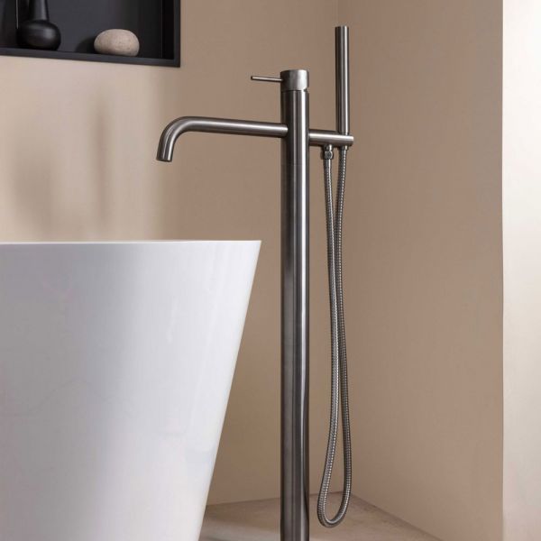 JTP VOS Brushed Black Floor Standing Bath Shower Mixer Tap #4