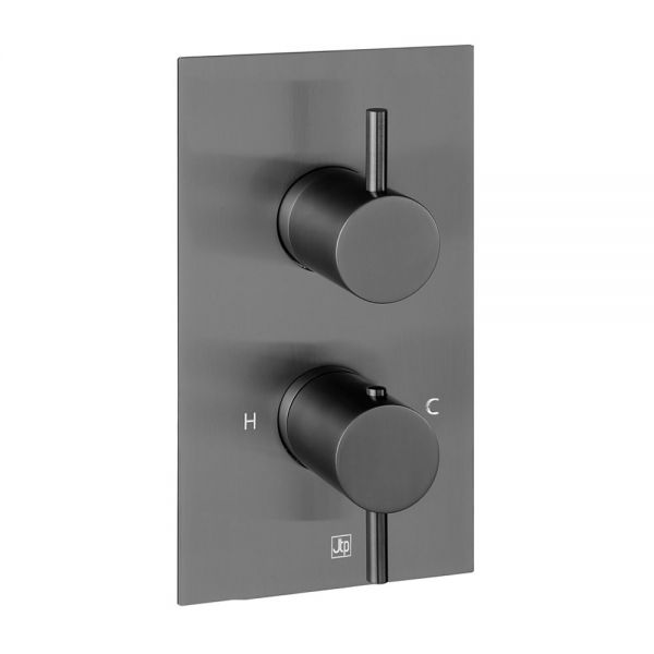 JTP VOS Brushed Black Single Outlet Thermostatic Shower Valve