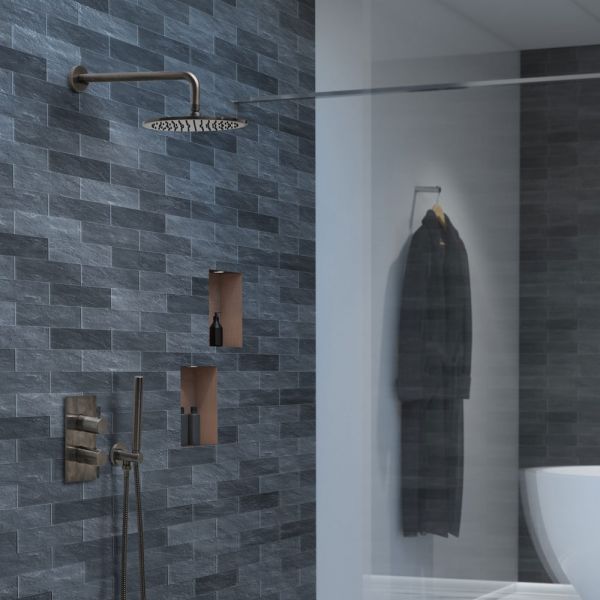 JTP VOS Brushed Black Single Outlet Thermostatic Shower Valve #3
