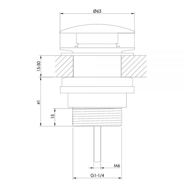 JTP VOS Brushed Black Universal Basin Waste #2