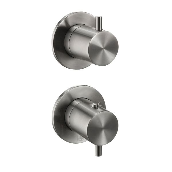 JTP VOS Brushed Black Modular Thermostatic Concealed 2 Outlet Shower Valve