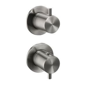 JTP VOS Brushed Black Modular Thermostatic Concealed 2 Outlet Shower Valve
