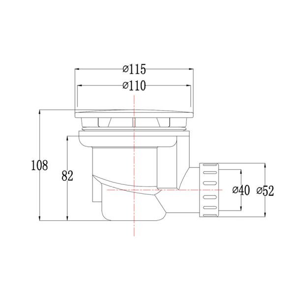 JTP VOS Brushed Black Slim Shower Waste #2