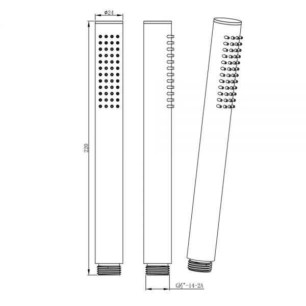 JTP VOS Brushed Black Microphone Hand Shower #2