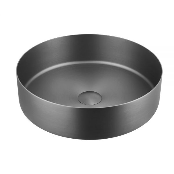JTP VOS Brushed Black Round Countertop Basin 360 x 360mm #3
