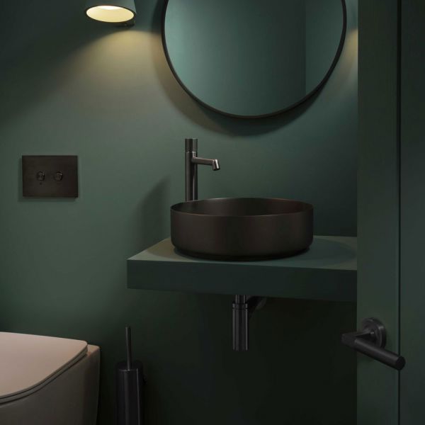 JTP VOS Brushed Black Round Countertop Basin 360 x 360mm #5