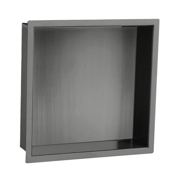 JTP Brushed Black Shower Niche 300 x 300mm