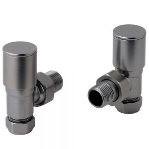 JTP Brushed Black Angled Manual Radiator Valves