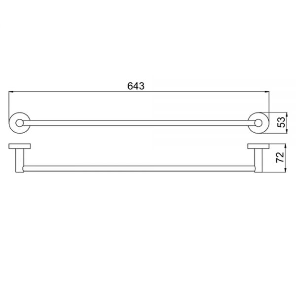 JTP VOS Matt Black Towel Rail 600mm #2