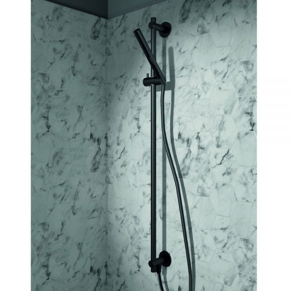 JTP VOS Matt Black 900mm Slide Rail Shower Kit with Handset and Hose #3