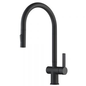 JTP VOS Matt Black Pull Out Kitchen Mixer Tap