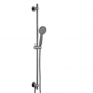 JTP VOS Matt Black 900mm Slide Rail Shower Kit with Round Handset and Hose